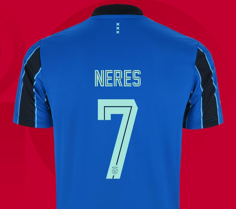 2021/22 Ajax Away Kit Soccer Jersey with Neres 7 printing